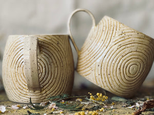 classic mug, carved